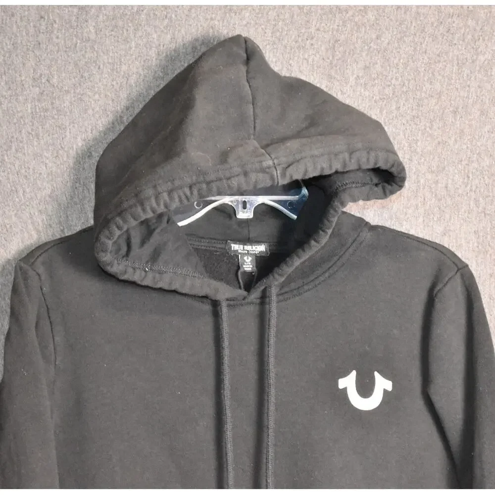 True Religion Men's Large Pullover Hoodie Starry Buddha Black